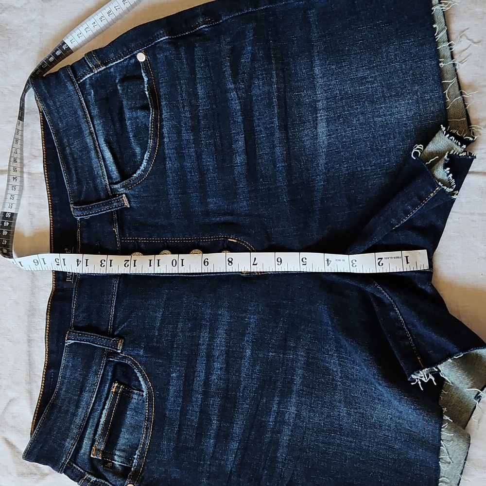 Judy Blue Darck Blue Cut Off Jean Shorts High-Waisted Button Fly Sz 1Xlarge - Picture 9 of 16